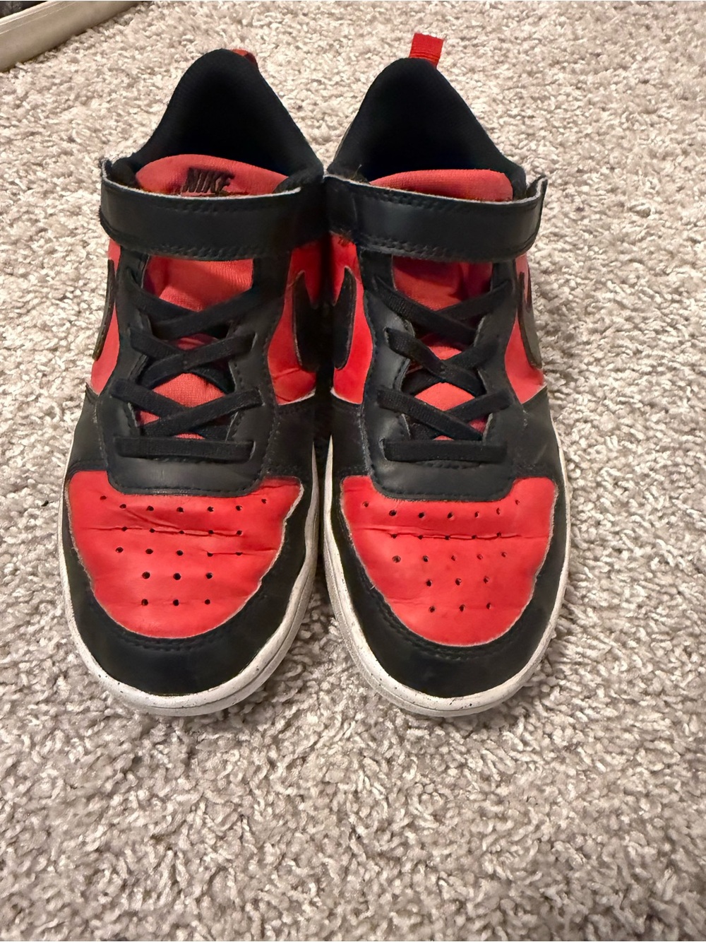 Nike Kids Black and Red High-Top Sneakers